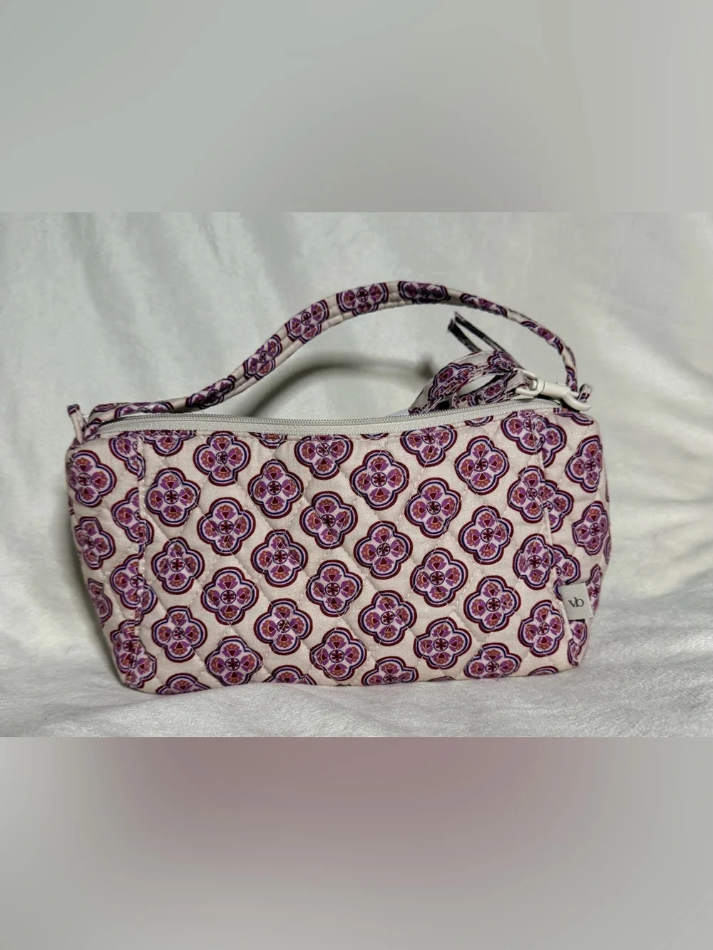 Vera Bradley Light Pink and Purple Quilted Cosmetic Wristlet